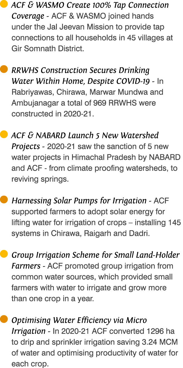  ACF & WASMO Create 100% Tap Connection Coverage - ACF & WASMO joined hands under the Jal Jeevan Mission to provide t   